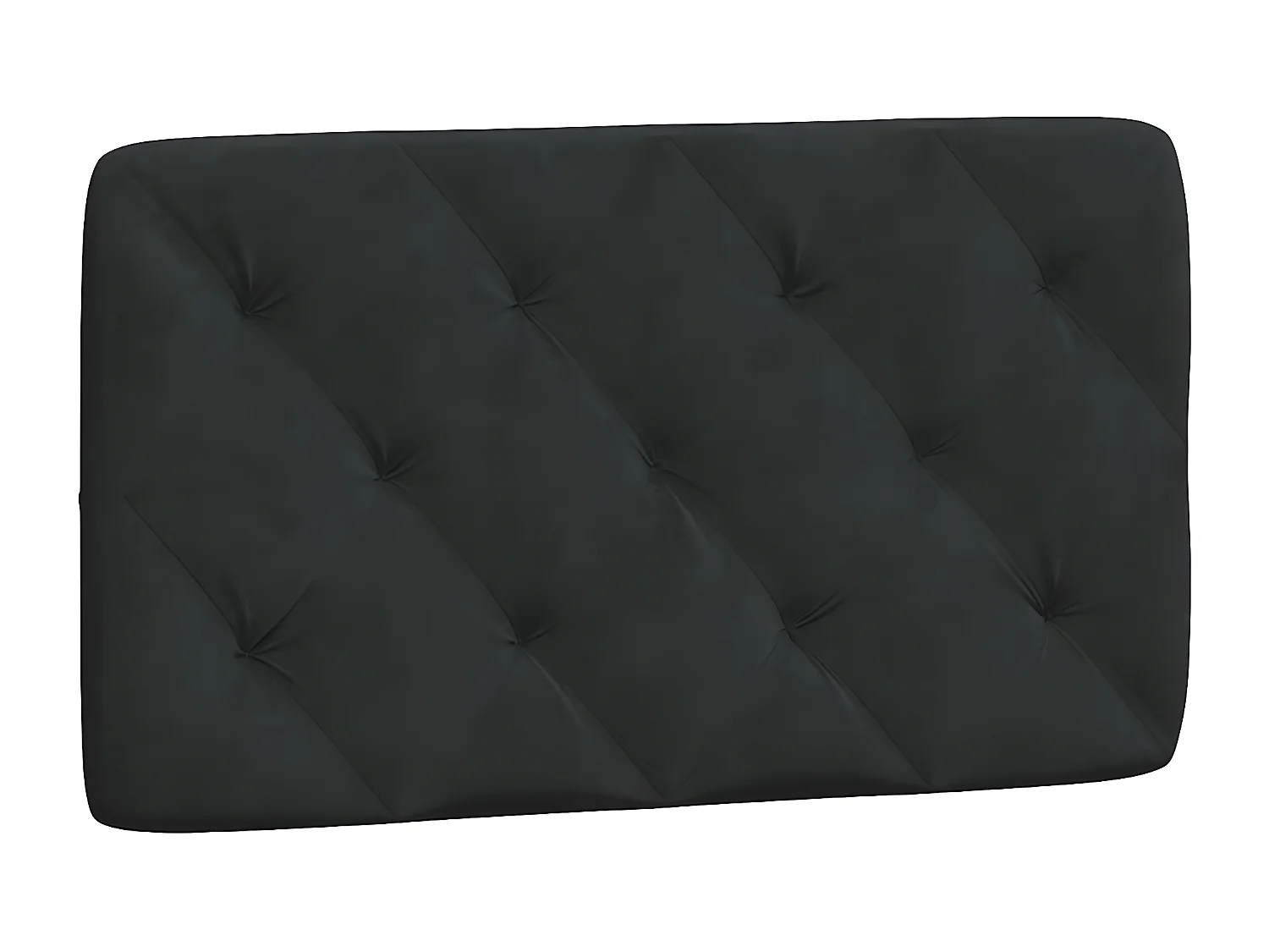 Coussin de tête de lit noir 90 cm velours
