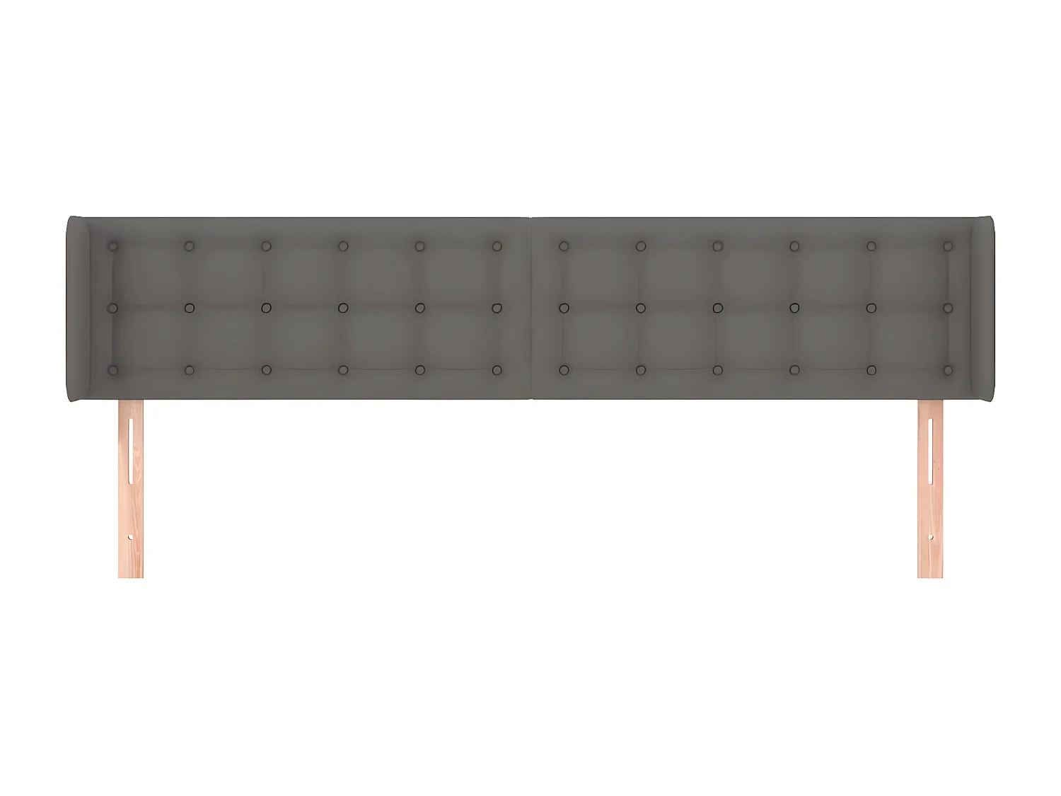 Tête de lit avec oreilles Gris 183x16x78/88 cm Similicuir