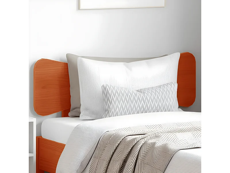 Cabecero de cama madera maciza de pino marrón cera 75 cm