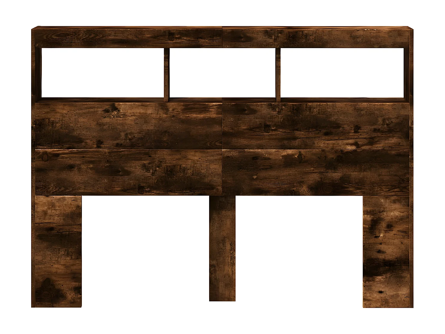 Armoire tête de lit avec LED chêne fumé 140x17x102 cm