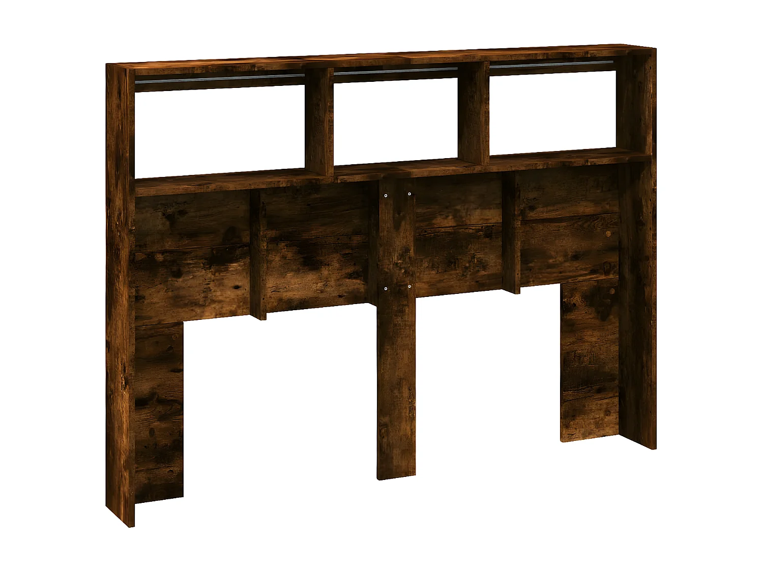 Armoire tête de lit avec LED chêne fumé 140x17x102 cm