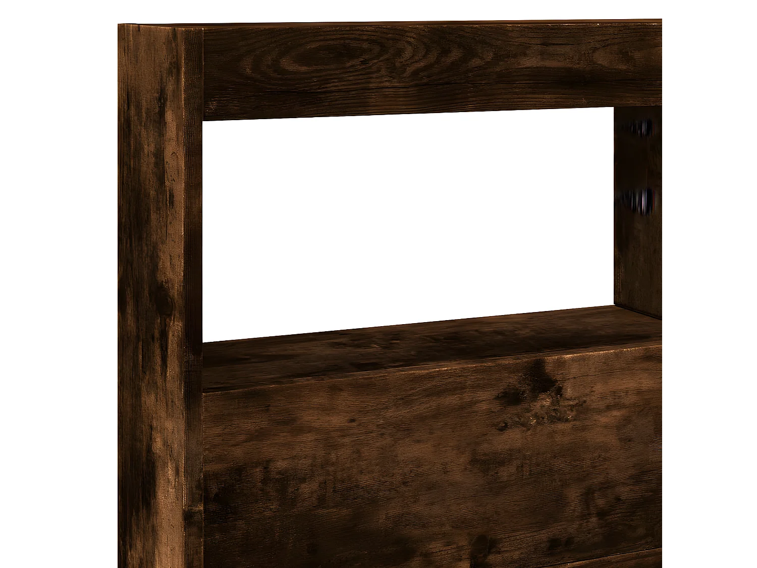 Armoire tête de lit avec LED chêne fumé 140x17x102 cm