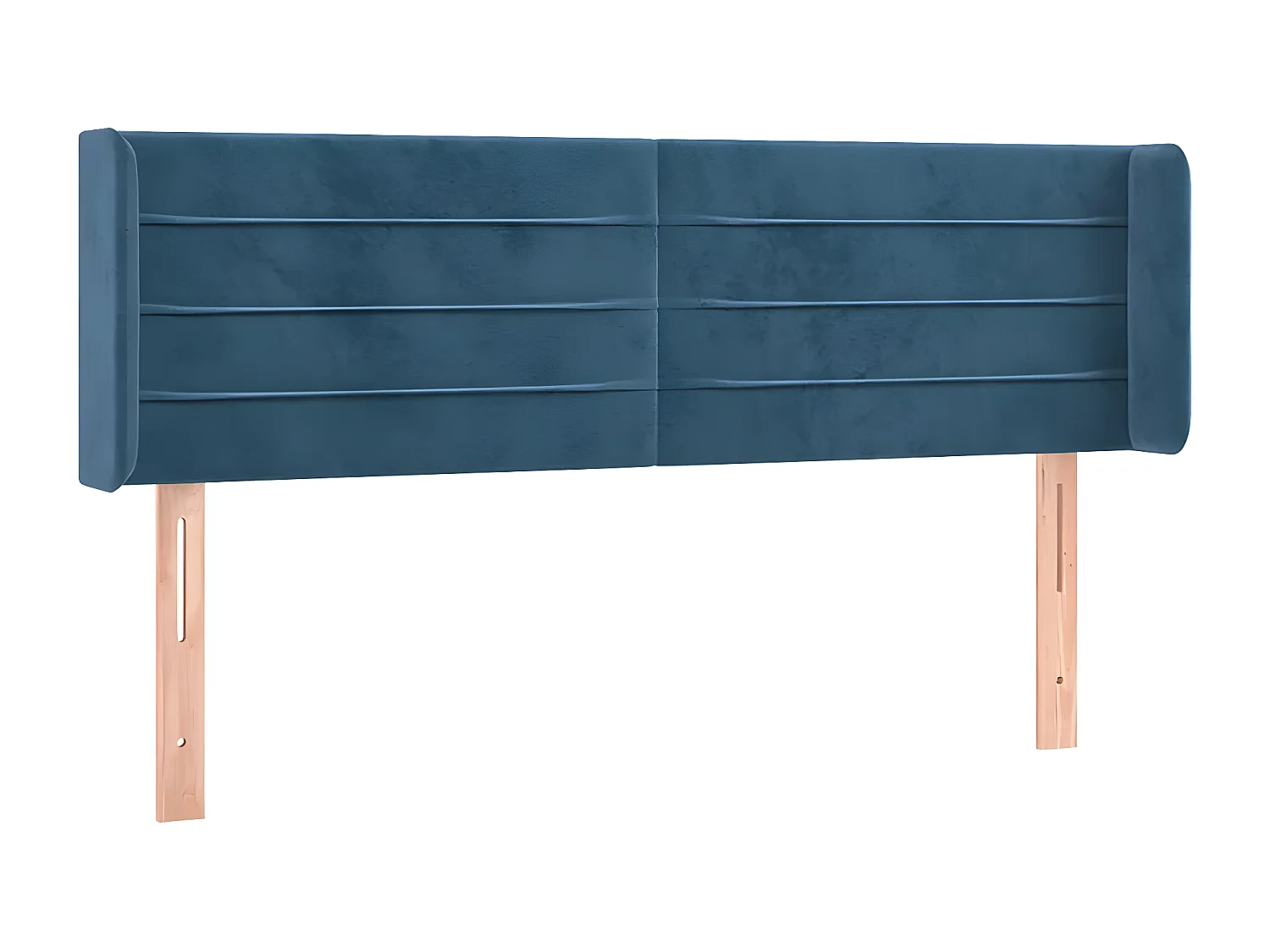 Tête de lit avec oreilles Bleu foncé 147x16x78/88 cm Velours