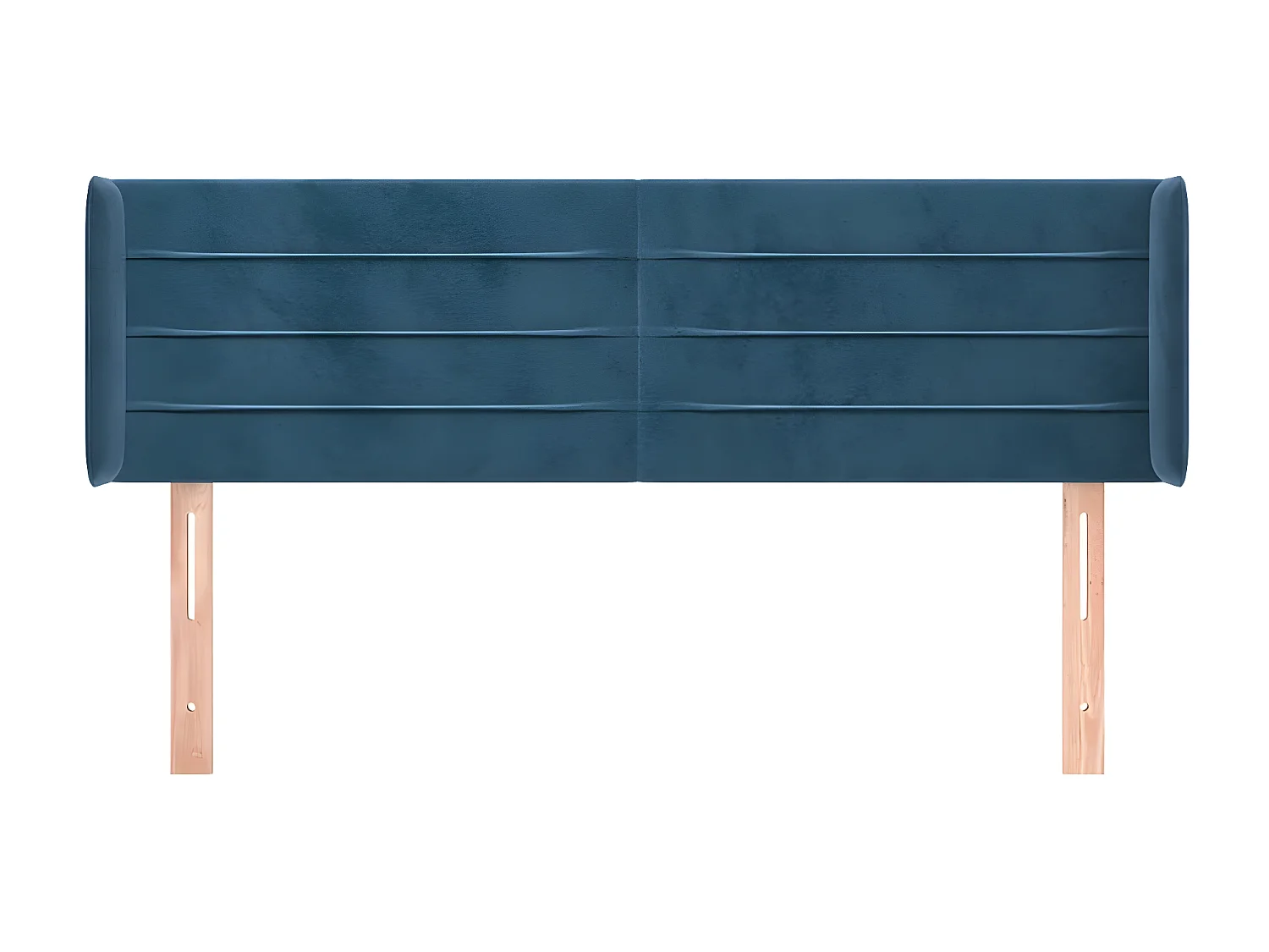 Tête de lit avec oreilles Bleu foncé 147x16x78/88 cm Velours