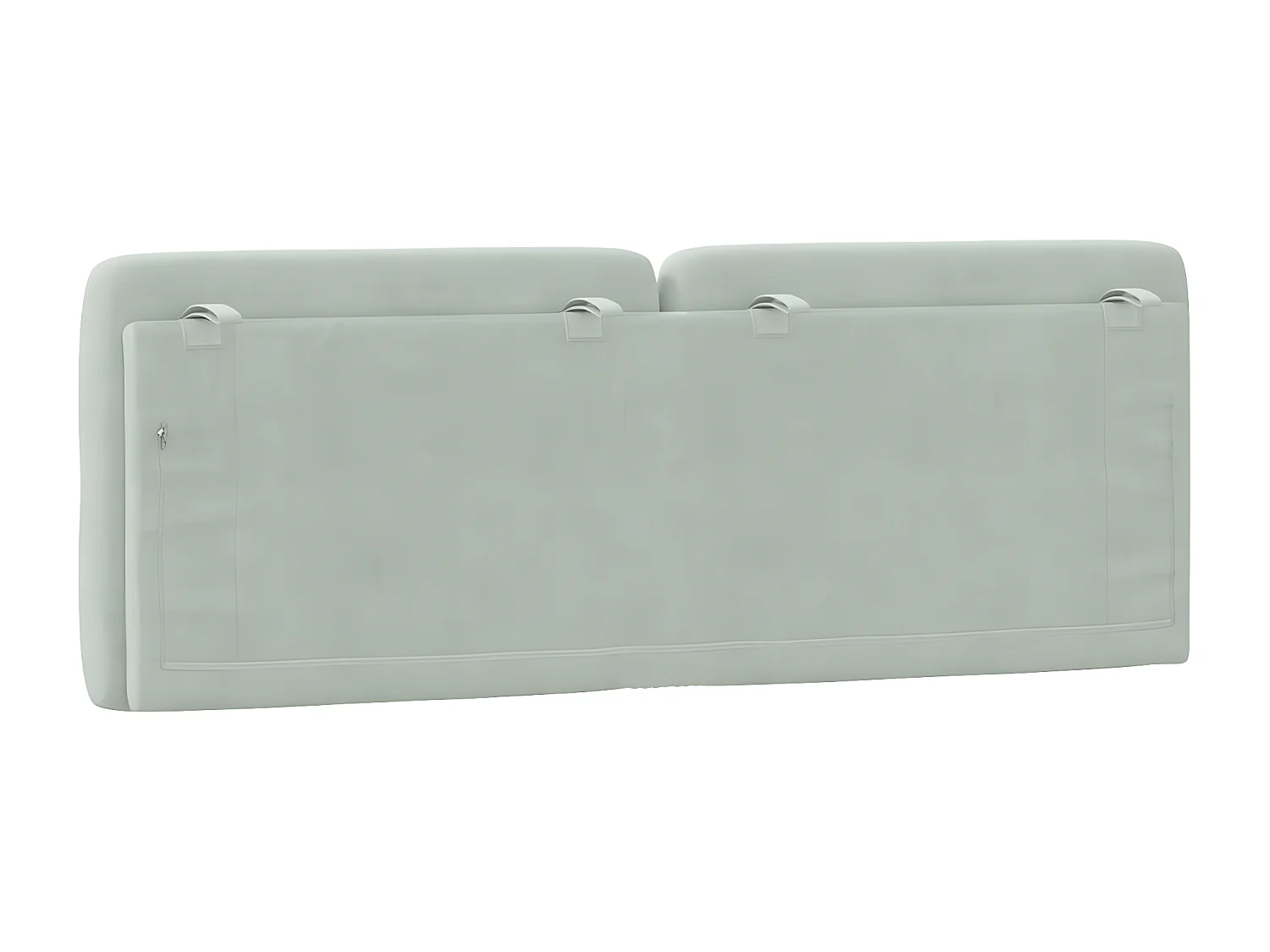 Almofadão de cabeceira 140 cm veludo cinzento-claro