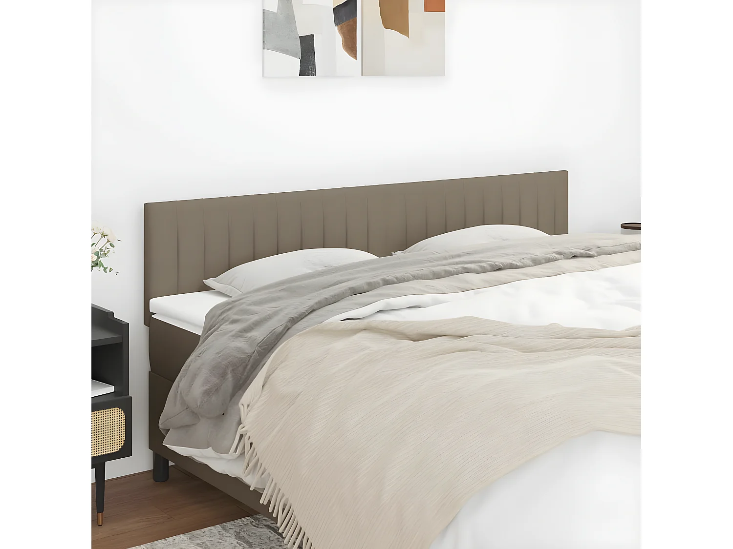 Têtes de lit 2 pièces Taupe 80x5x78/88 cm Tissu