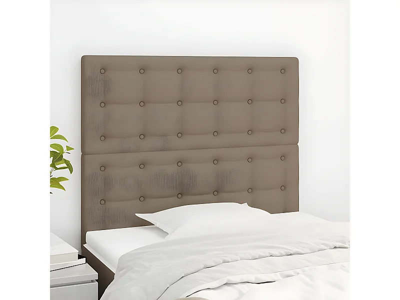 Cabeceros 2 unidades de tela gris taupe 90x5x78/88 cm