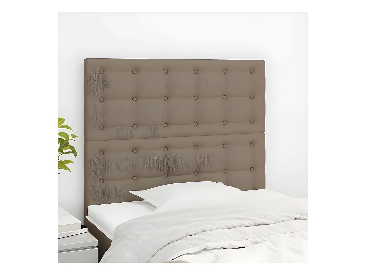 Têtes de lit 2 pièces Taupe 90x5x78/88 cm Tissu