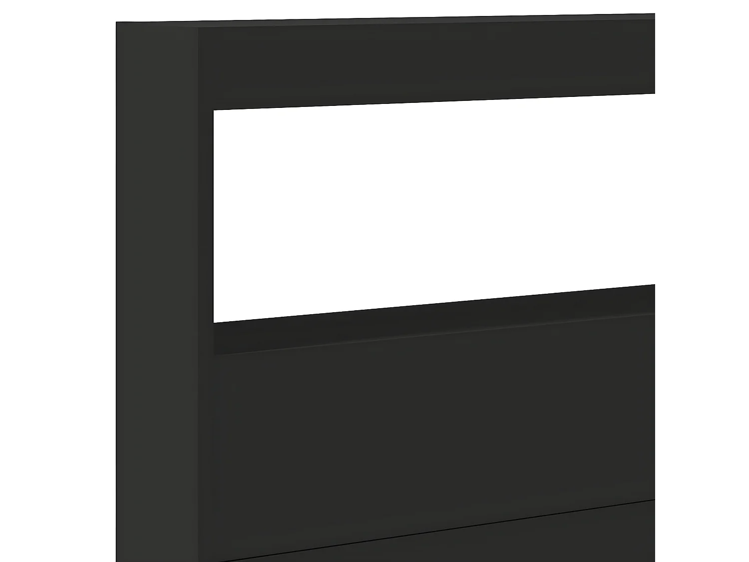 Armoire tête de lit avec LED noir 220x17x102 cm