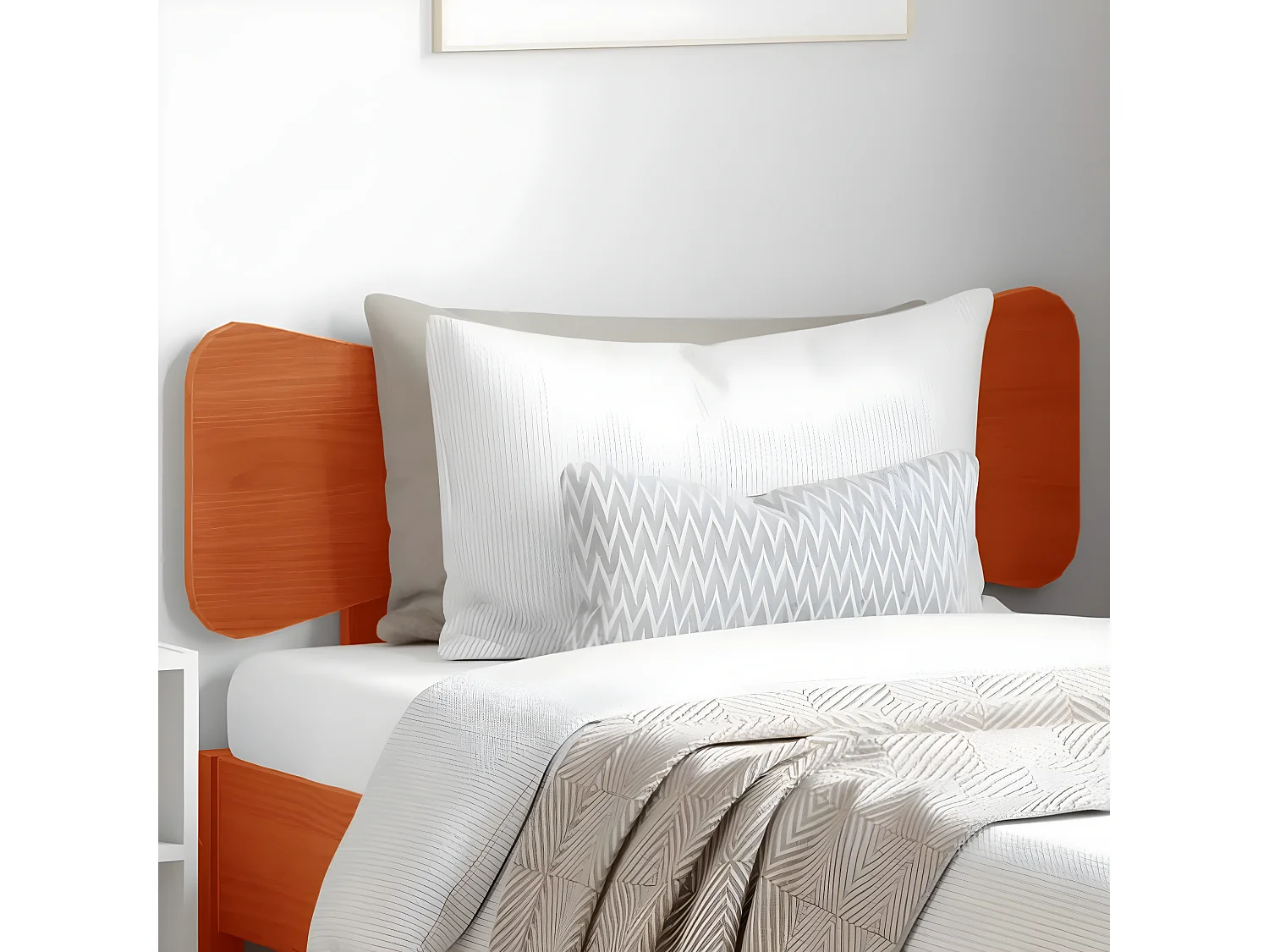 Tête de lit cire marron 100 cm bois massif de pin