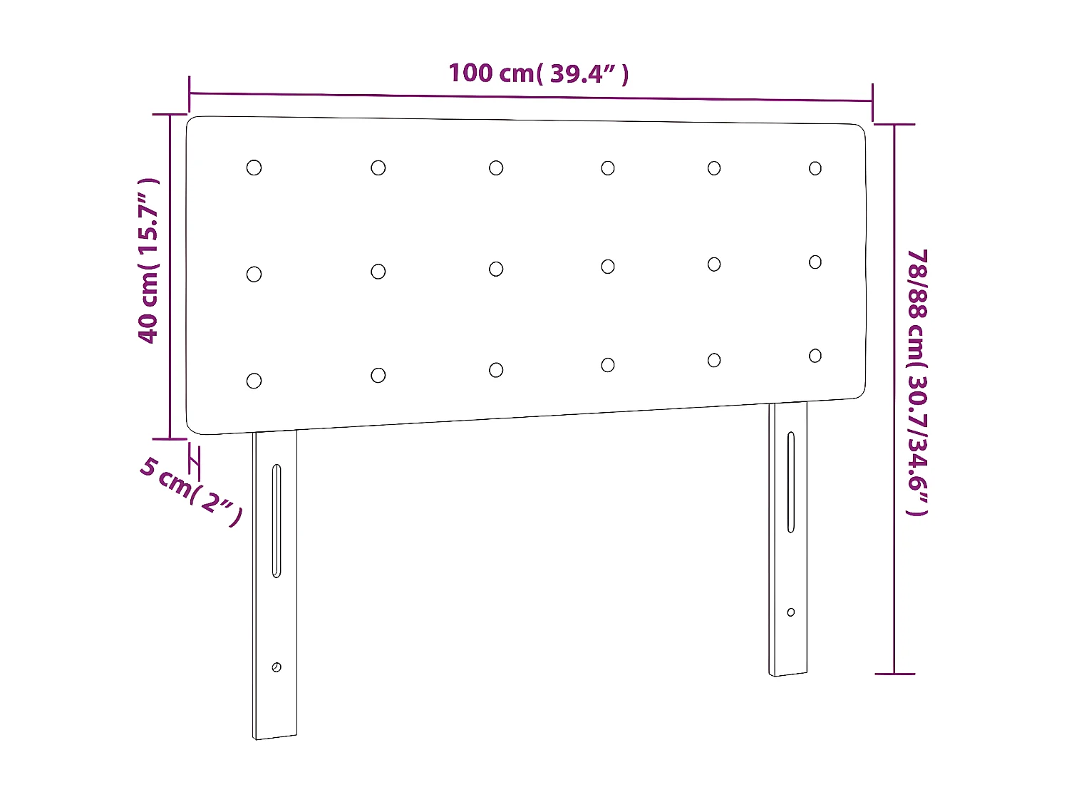 Cabecero con LED de tela gris claro 100x5x78/88 cm
