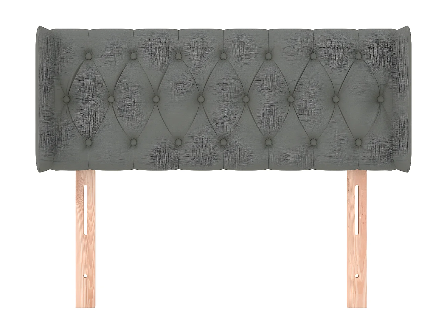 Tête de lit avec oreilles Gris foncé 103x16x78/88 cm Tissu