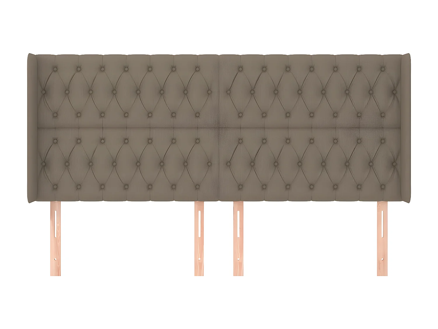 Tête de lit avec oreilles Taupe 203x16x118/128 cm Tissu