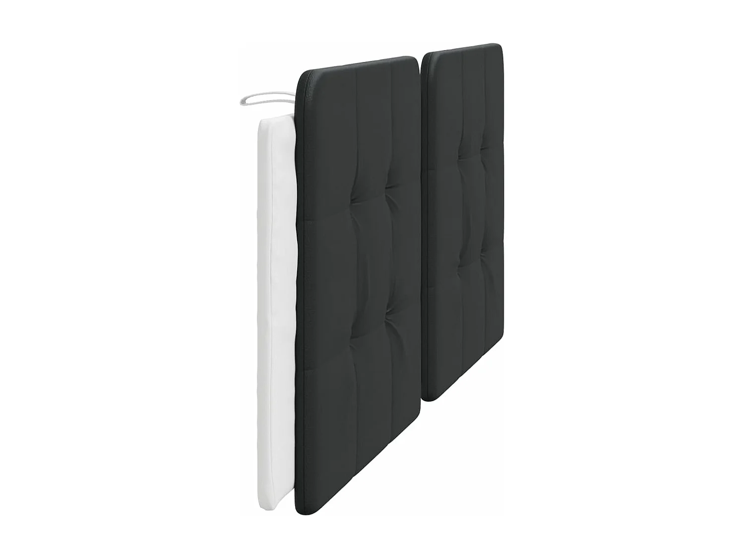 Coussin de tête de lit noir et blanc 200 cm similicuir