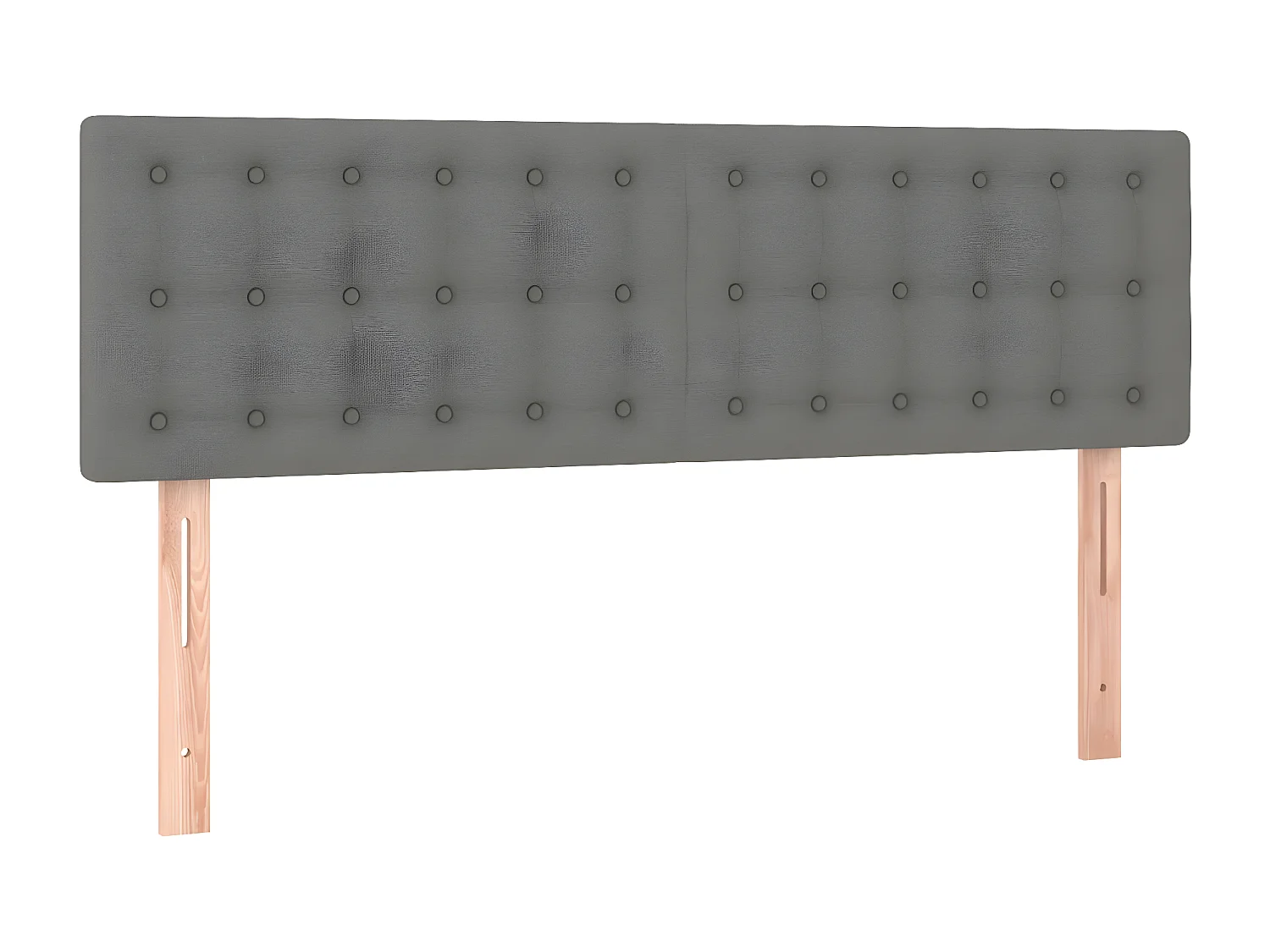 Cabeceira de cama c/luzes LED tecido 144x5x78/88cm cinza-escuro