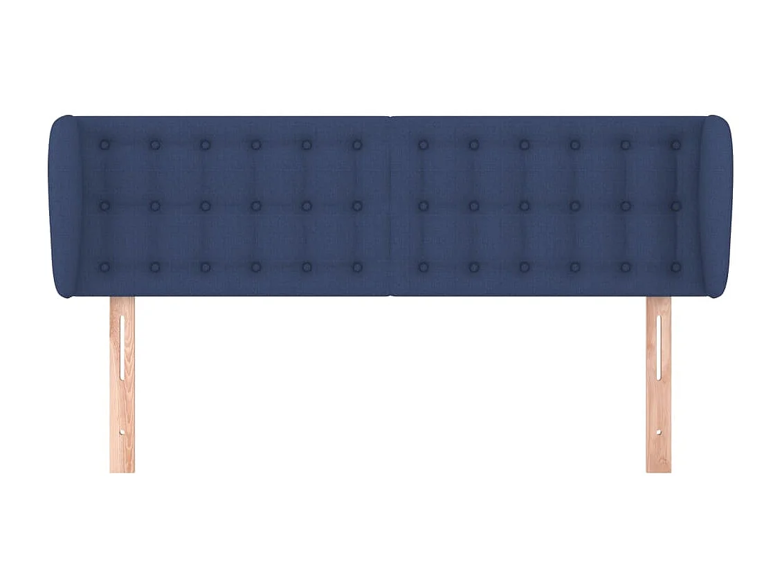 Cabeceira de cama c/ abas tecido 147x23x78/88 cm azul
