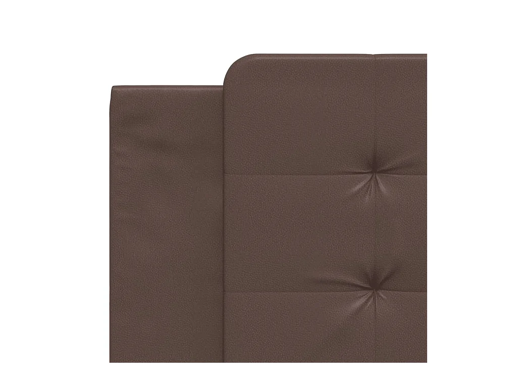 Cabecero de cama acolchado cuero sintético marrón 180 cm