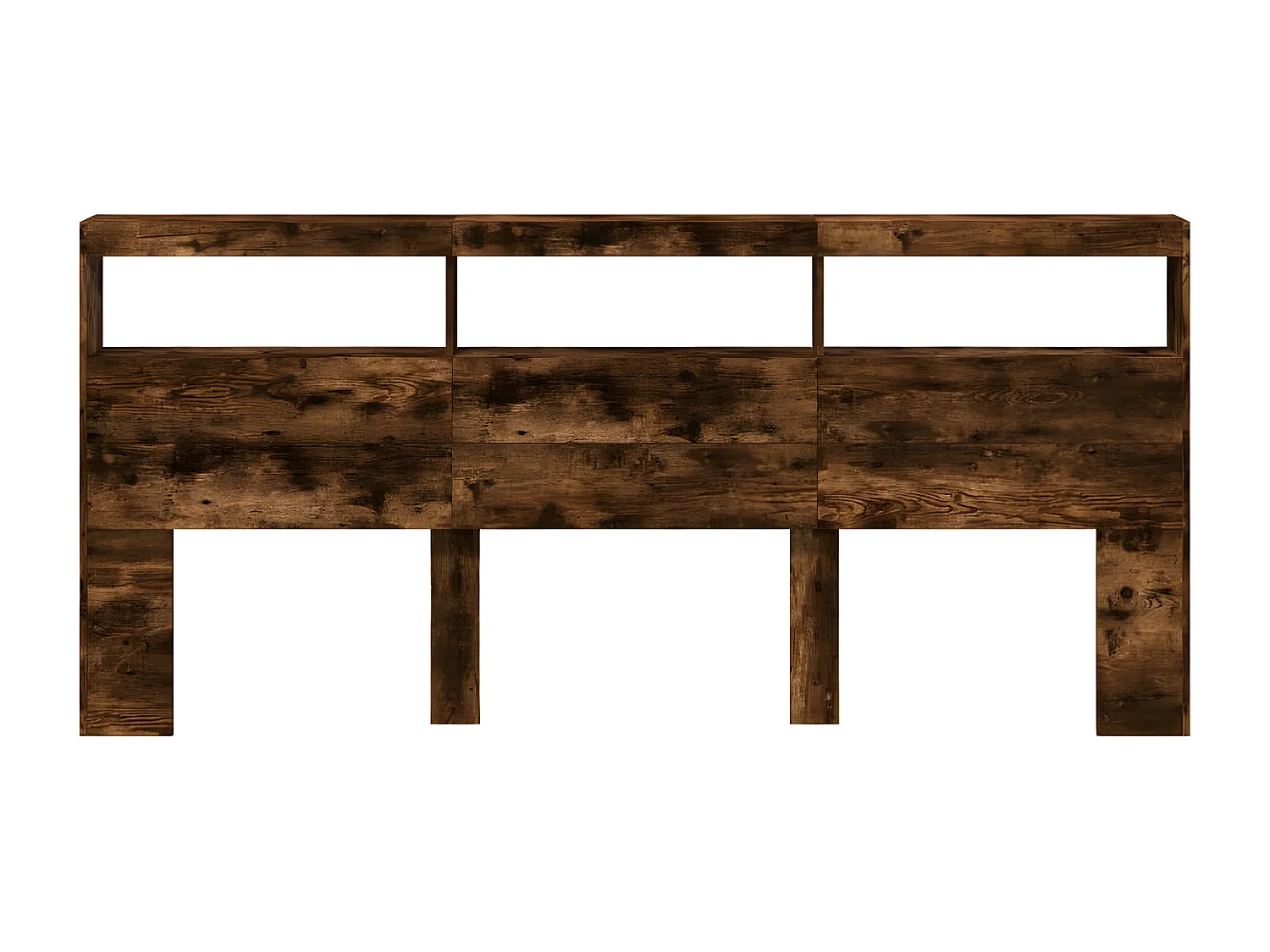 Armoire tête de lit avec LED chêne fumé 220x17x102 cm