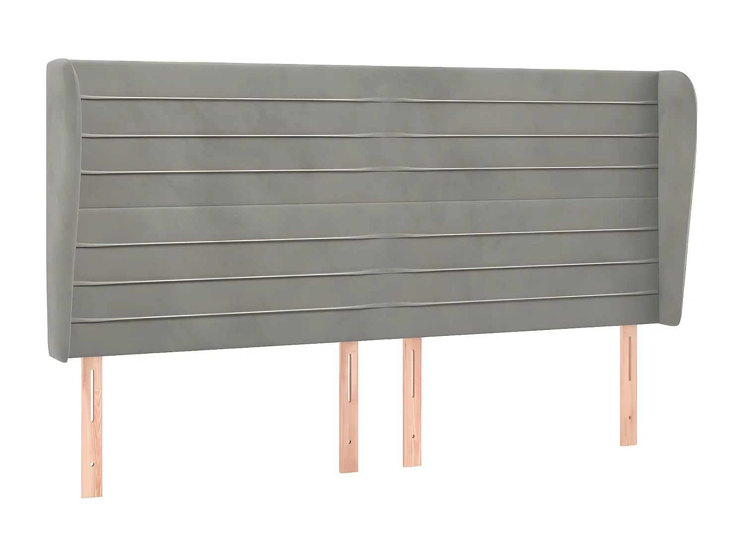 Tête de lit avec oreilles Gris clair 163x23x118/128 cm Velours