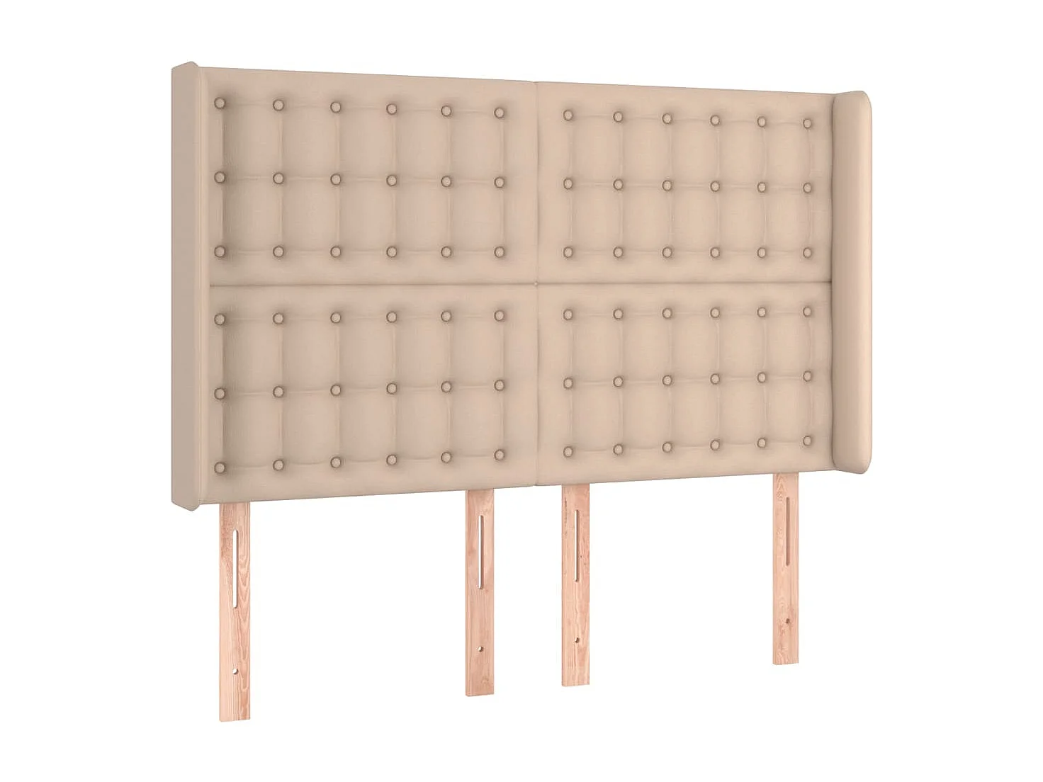 Cabeceira cama c/ abas couro artif. 147x16x118/128cm cappuccino