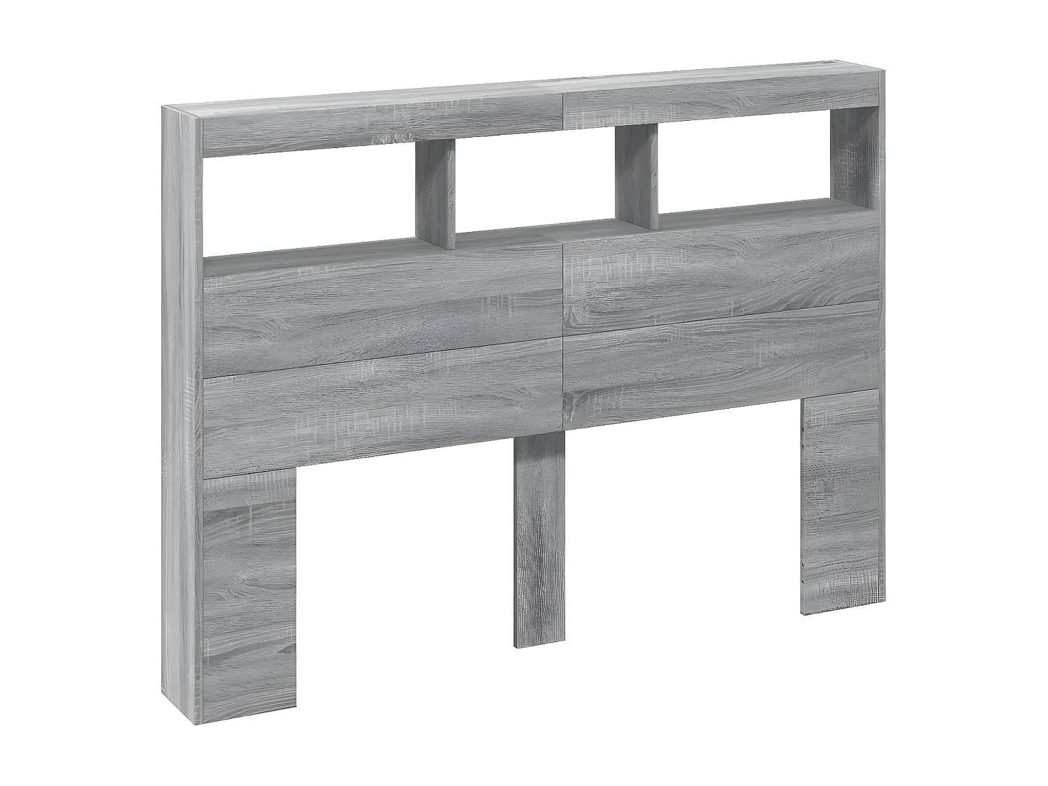 Armoire tête de lit avec LED sonoma gris 140x17x102 cm