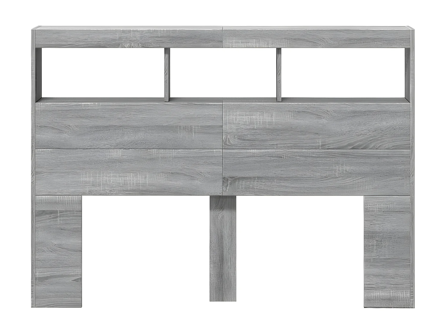 Armoire tête de lit avec LED sonoma gris 140x17x102 cm