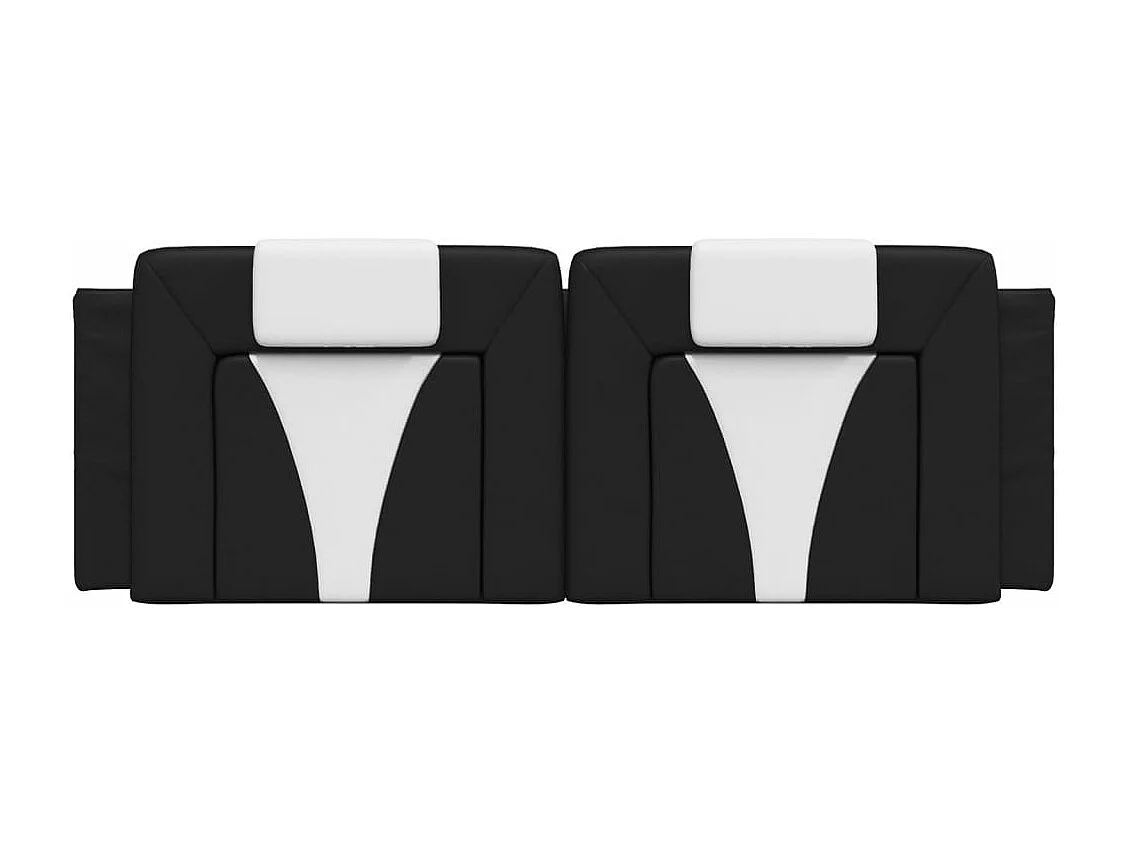 Coussin de tête de lit noir et blanc 140 cm similicuir
