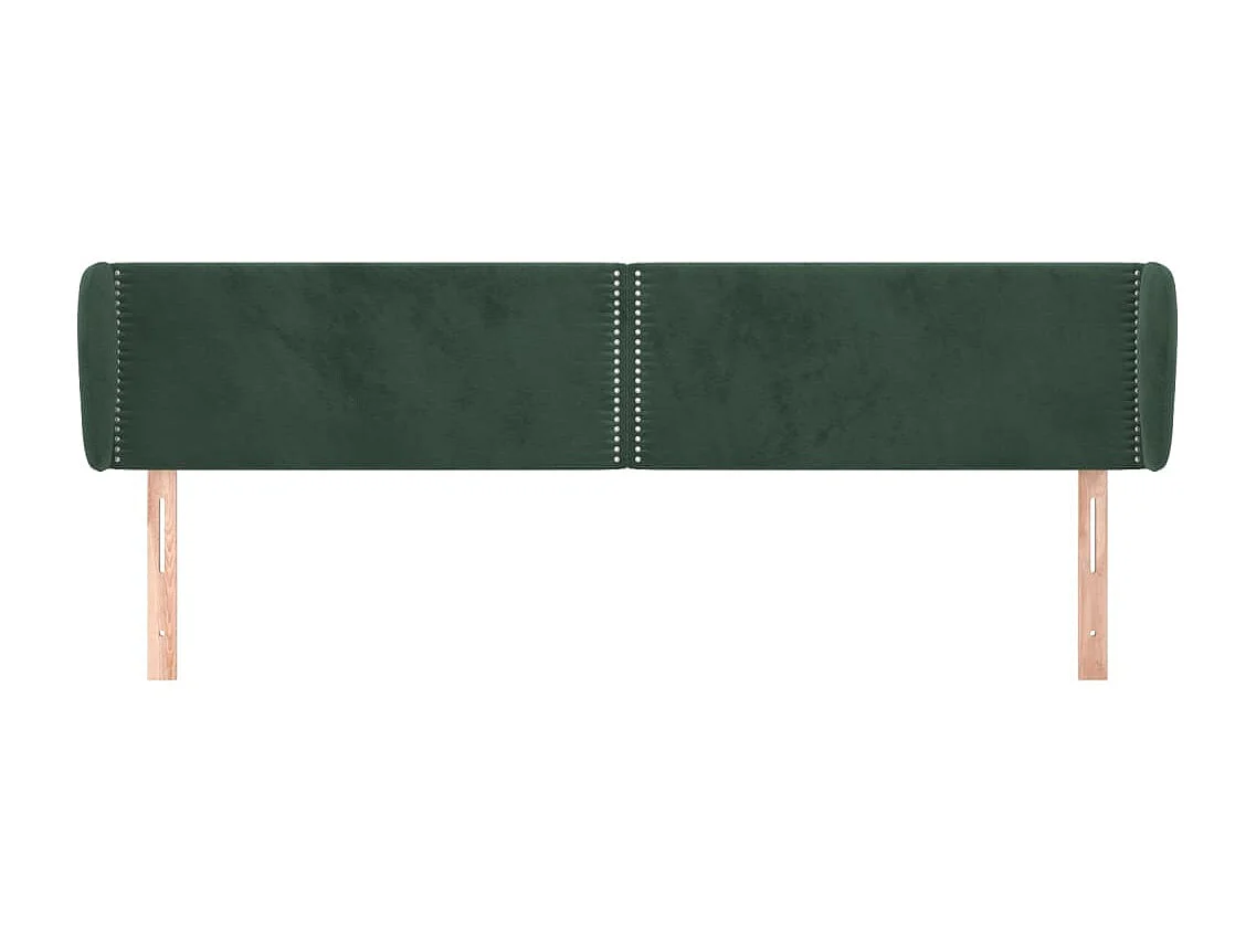 Cabeceira de cama c/ abas veludo 163x23x78/88cm verde-escuro