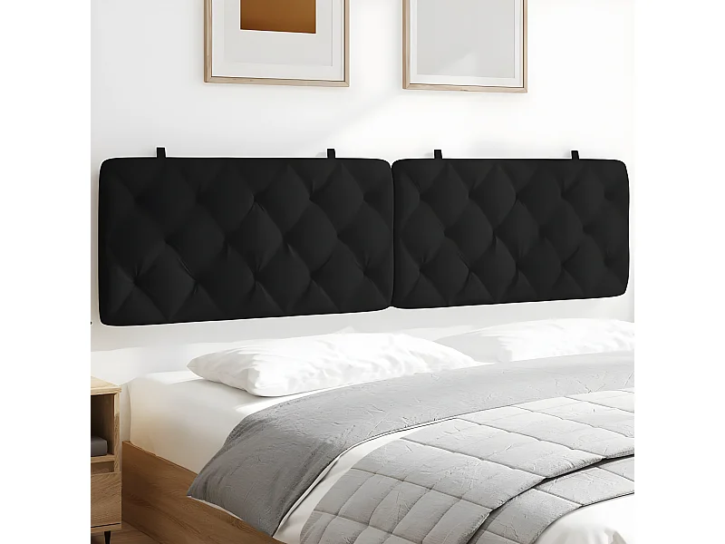 Coussin de tête de lit noir 200 cm velours