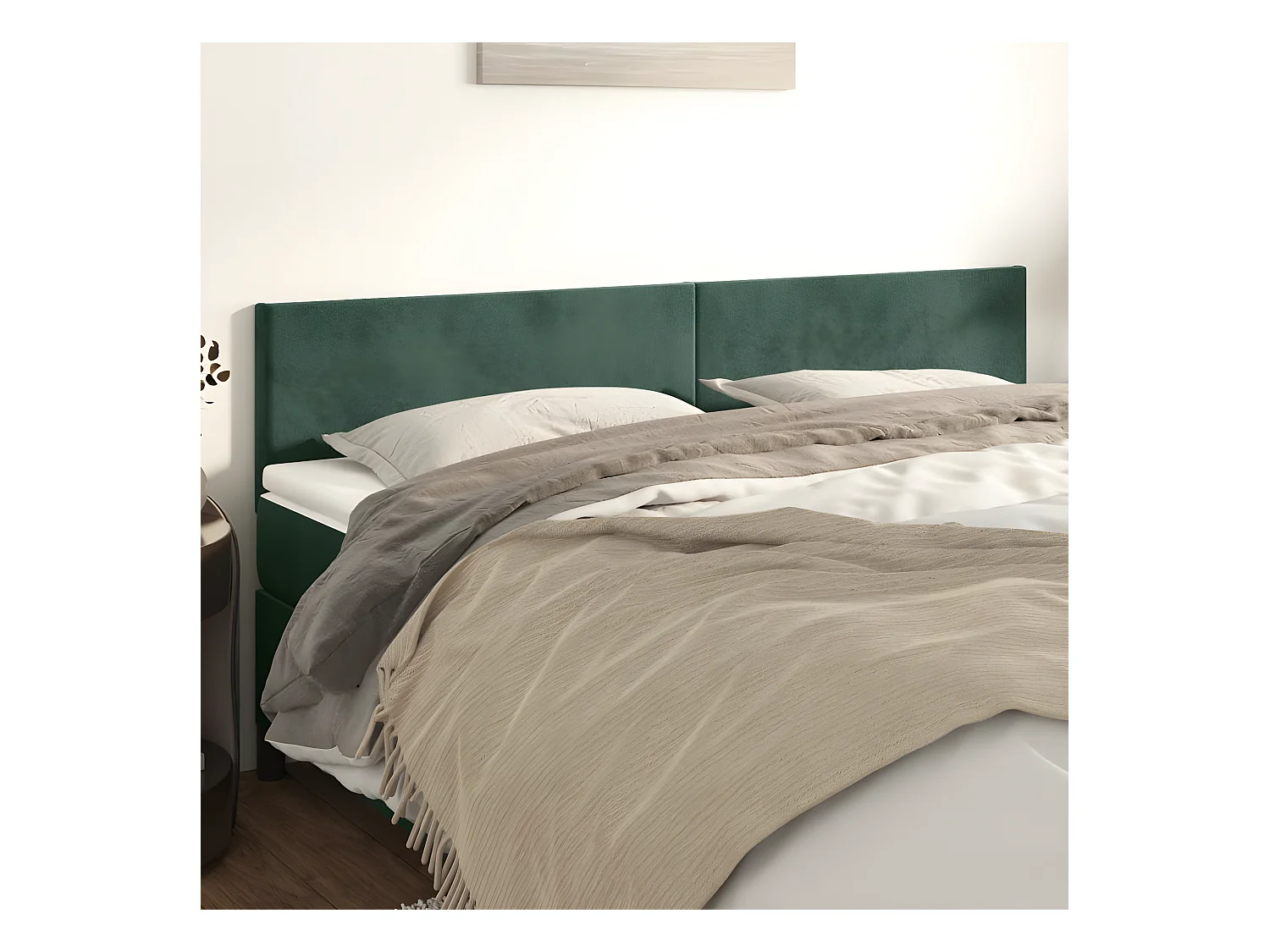 Têtes de lit 2 pièces Vert foncé 90x5x78/88 cm Velours