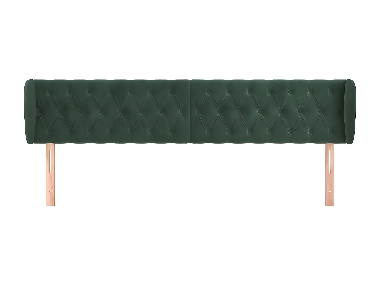 Tête de lit avec oreilles Vert foncé 183x23x78/88 cm Velours