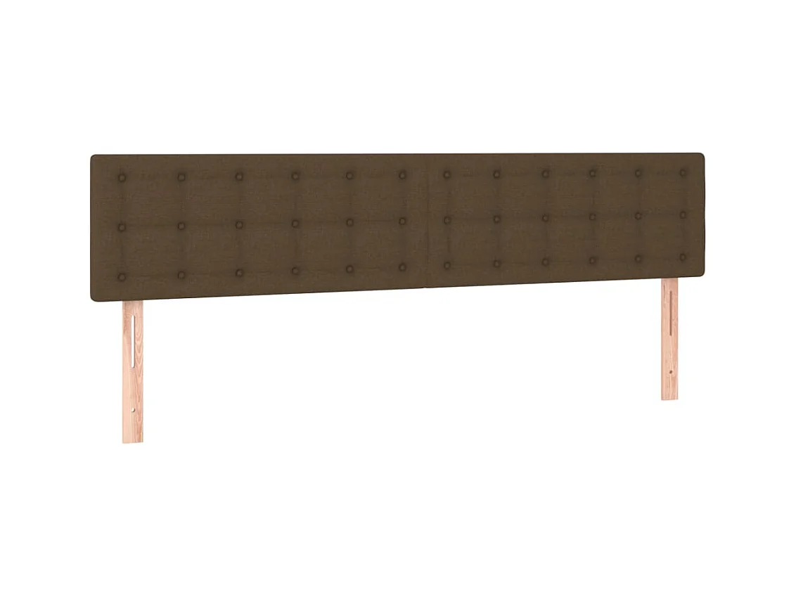 Tête de lit à LED Marron foncé 200x5x78/88 cm Tissu