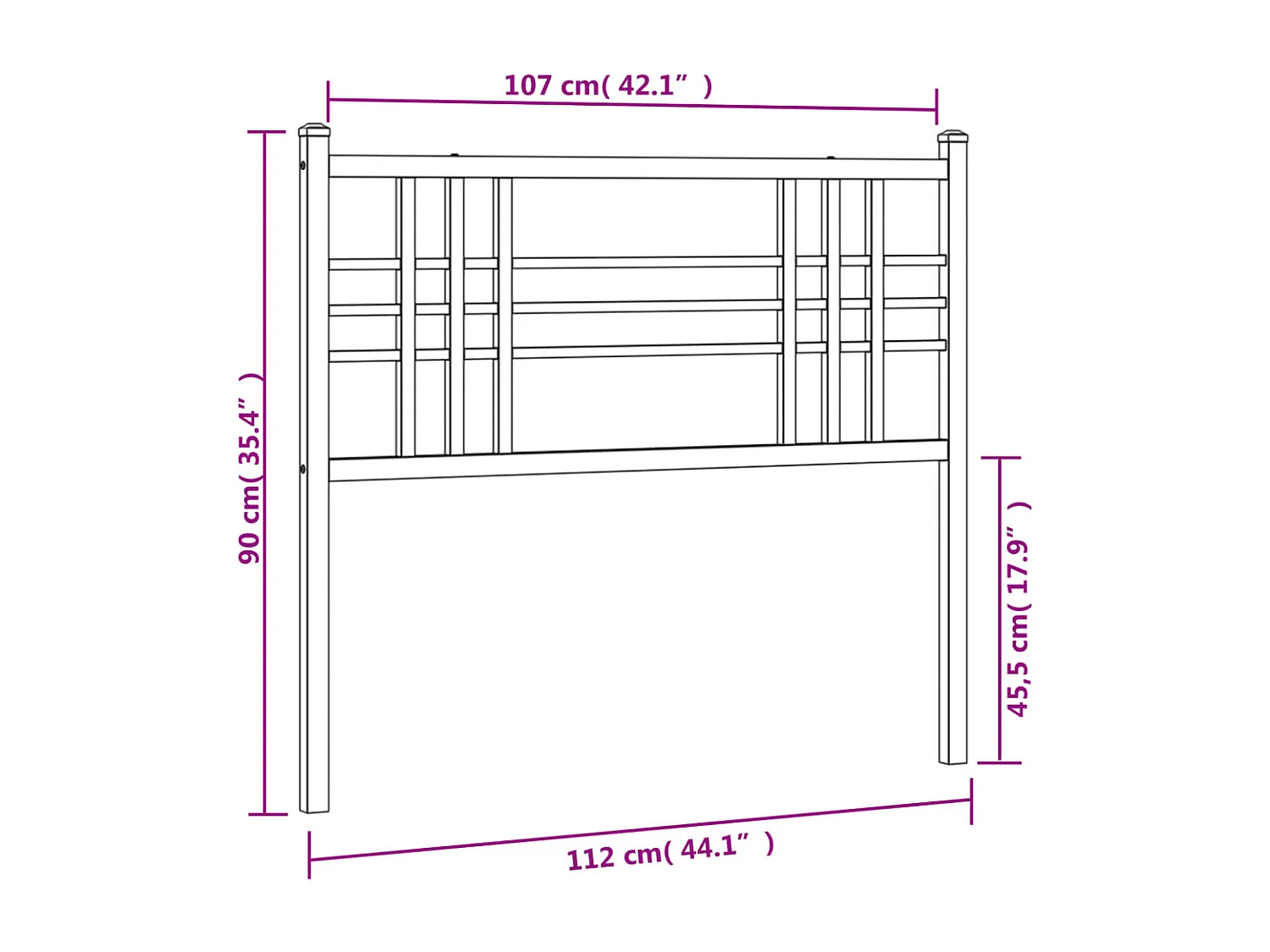 Cabecero de metal blanco 107 cm