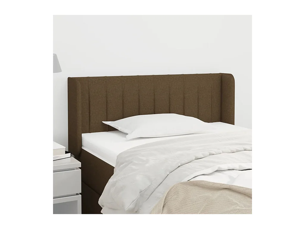 Tête de lit avec oreilles Marron Foncé 83x16x78/88 cm Tissu