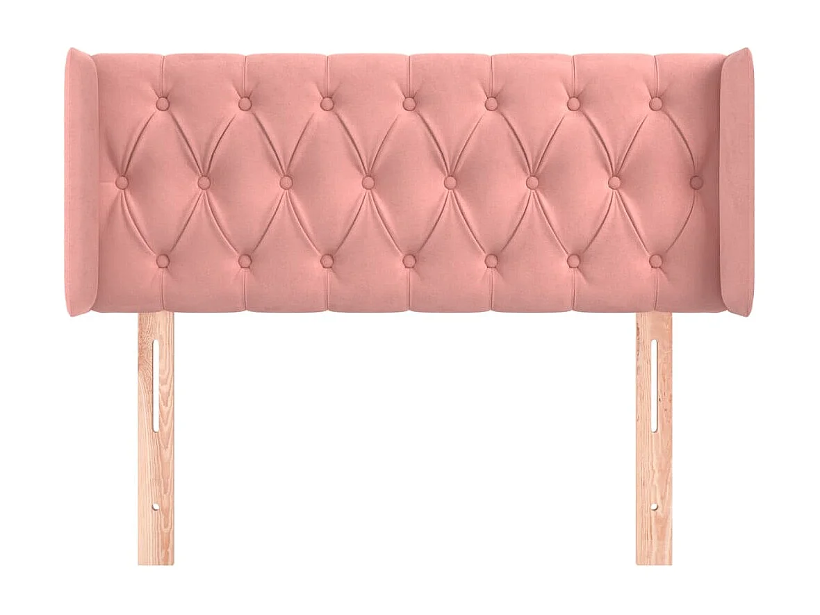 Tête de lit avec oreilles Rose 103x16x78/88 cm Velours