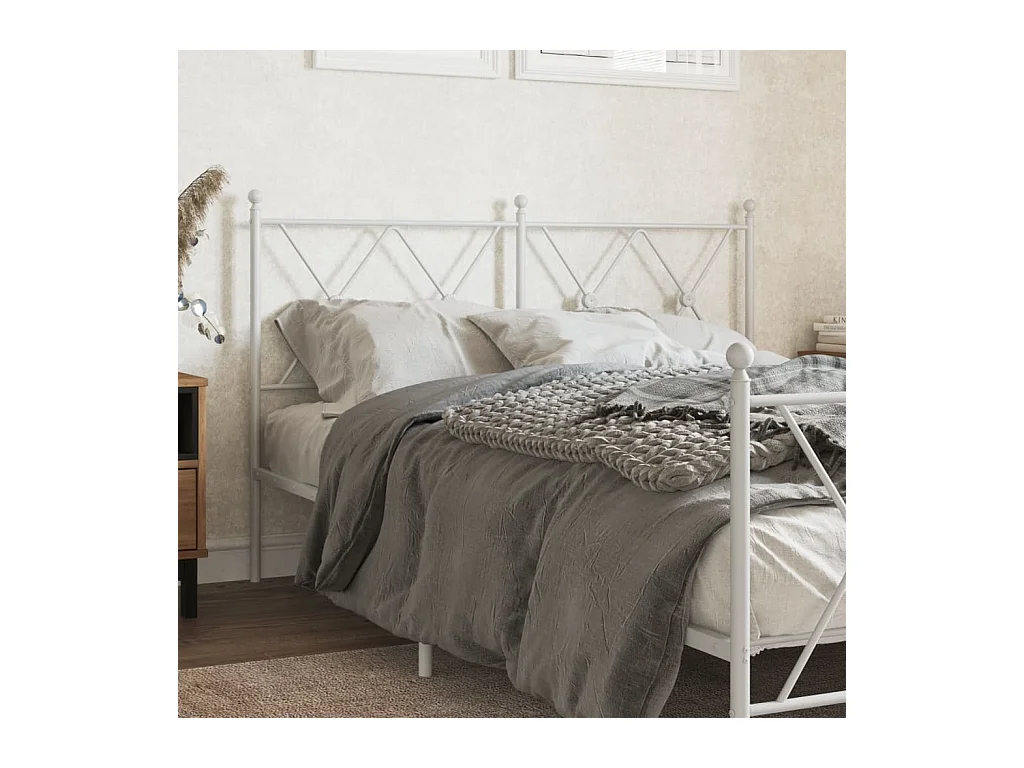 Tête de lit métal blanc 140 cm
