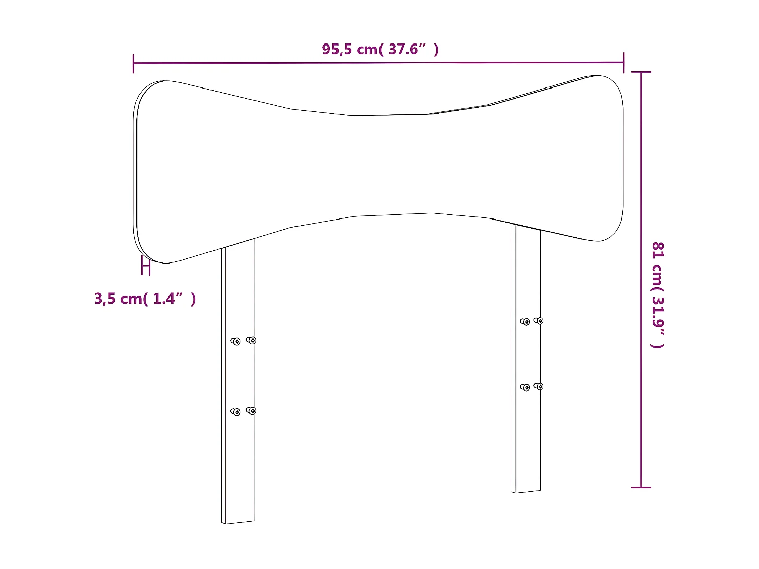 Tête de lit cire marron 90 cm bois massif de pin