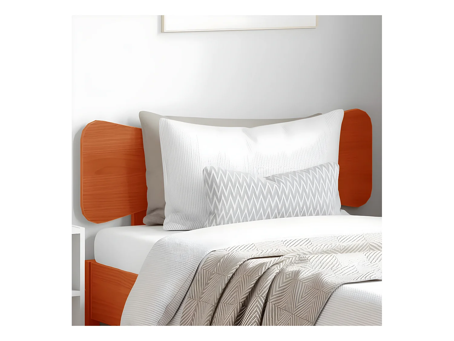 Tête de lit cire marron 90 cm bois massif de pin