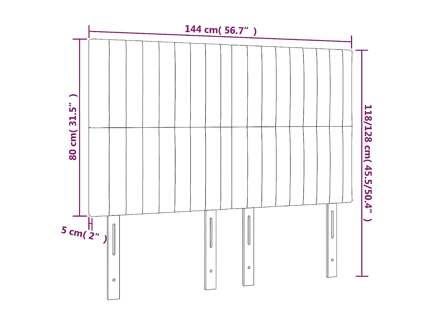 Têtes de lit 4 pièces Taupe 72x5x78/88 cm Tissu