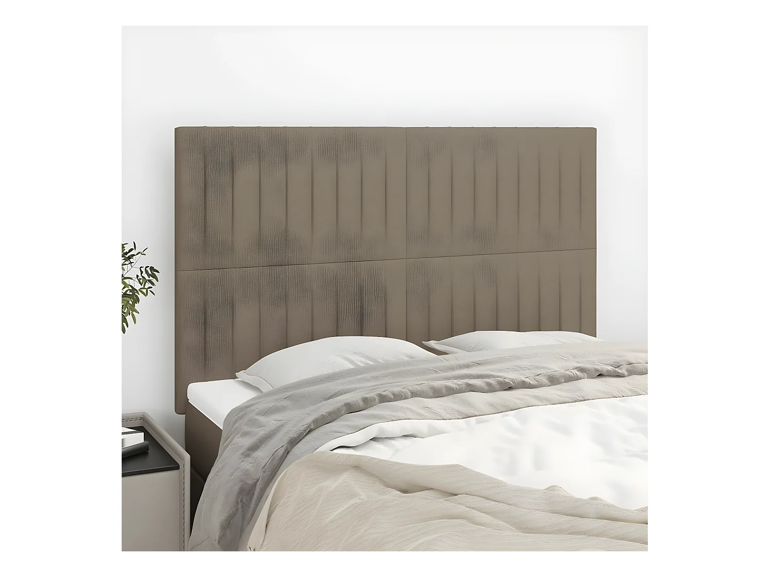 Têtes de lit 4 pièces Taupe 72x5x78/88 cm Tissu