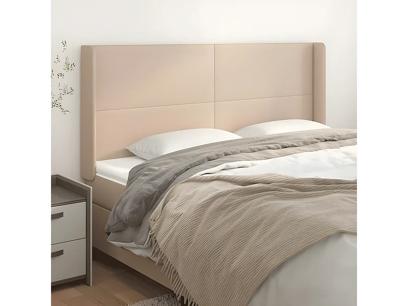 Tête de lit avec oreilles Cappuccino 183x16x118/128 cm