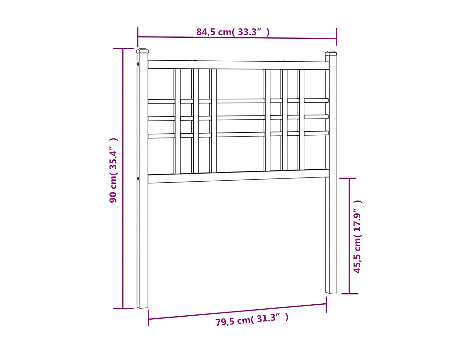 Cabecero de metal blanco 80 cm