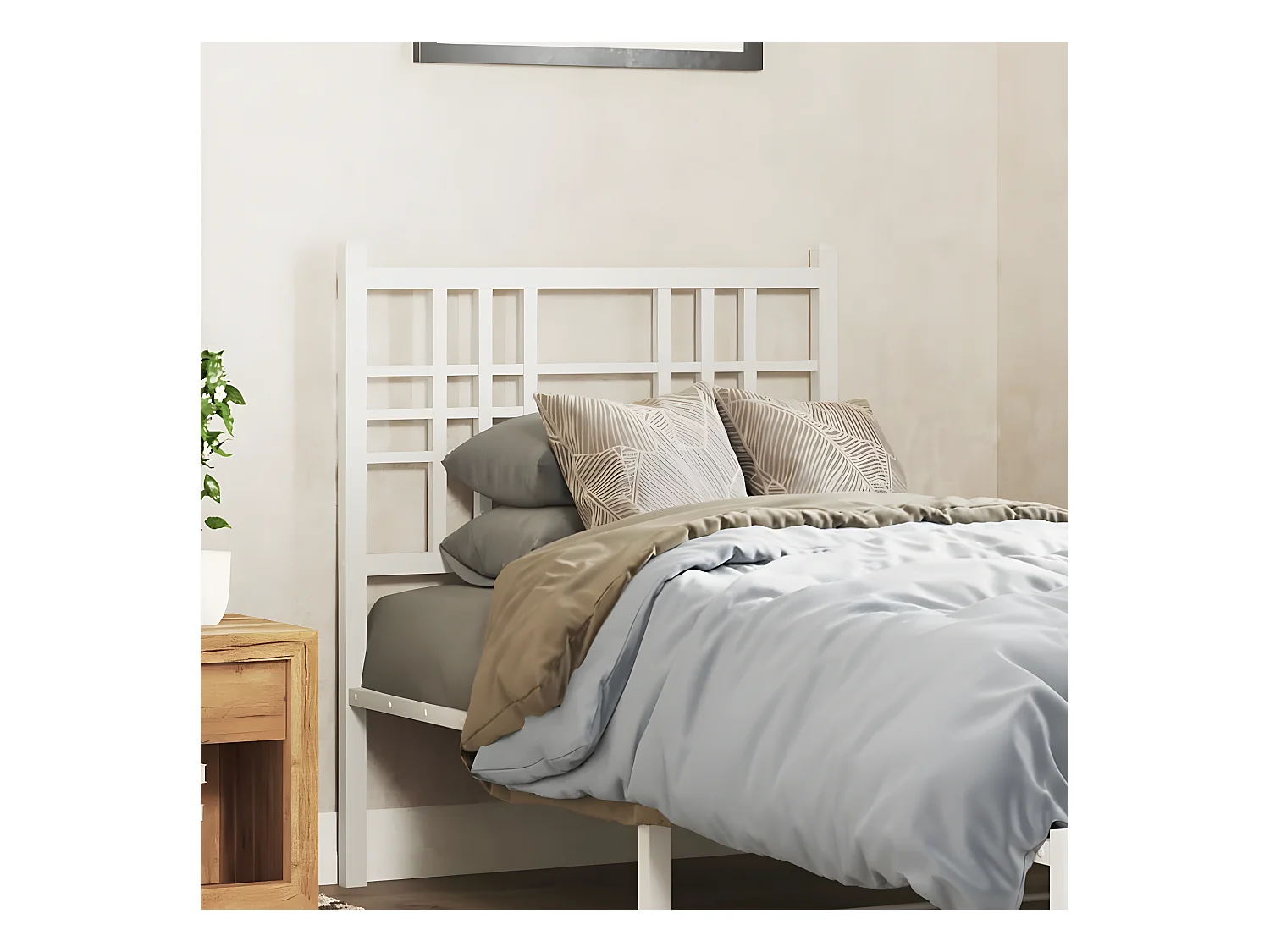 Hoofdbord 80 cm metaal wit