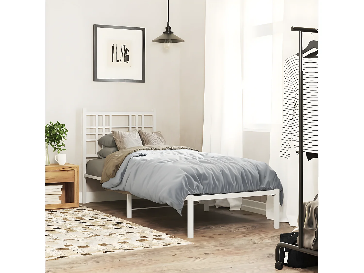 Tête de lit métal blanc 80 cm