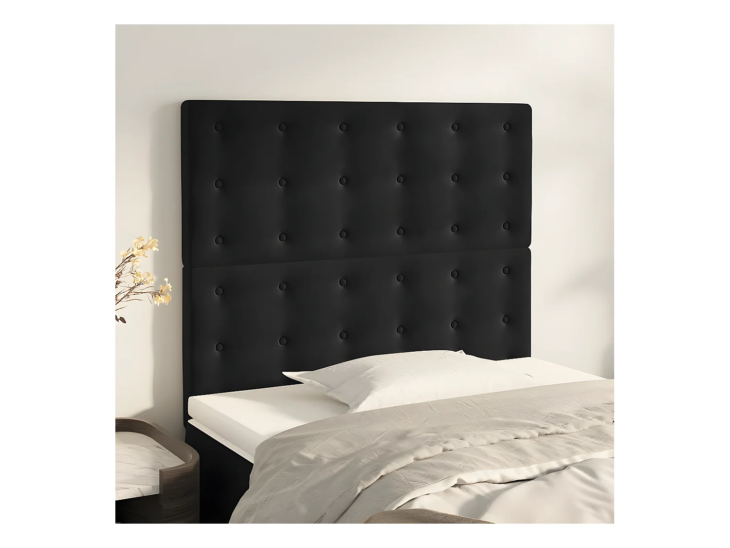Cabeceira de cama 2 peças veludo 80x5x78/88 cm preto