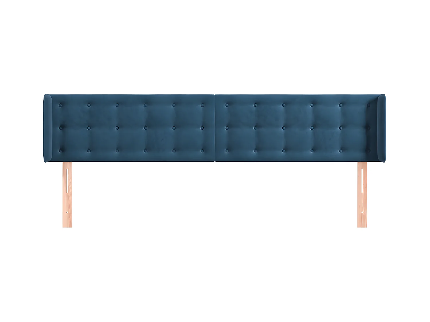 Tête de lit avec oreilles Bleu foncé 183x16x78/88 cm Velours
