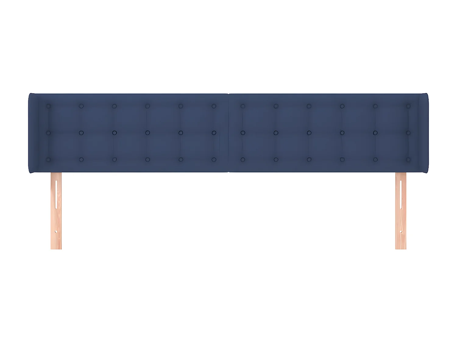 Hoofdbord met randen 163x16x78/88 cm stof blauw