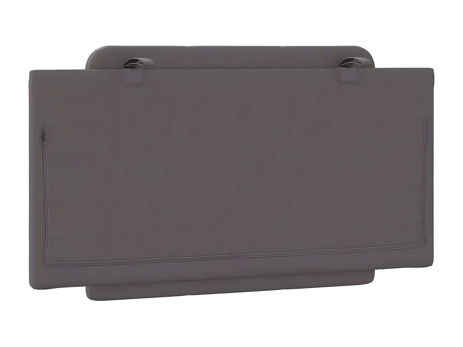 Almofadão de cabeceira 100 cm couro artificial cinzento