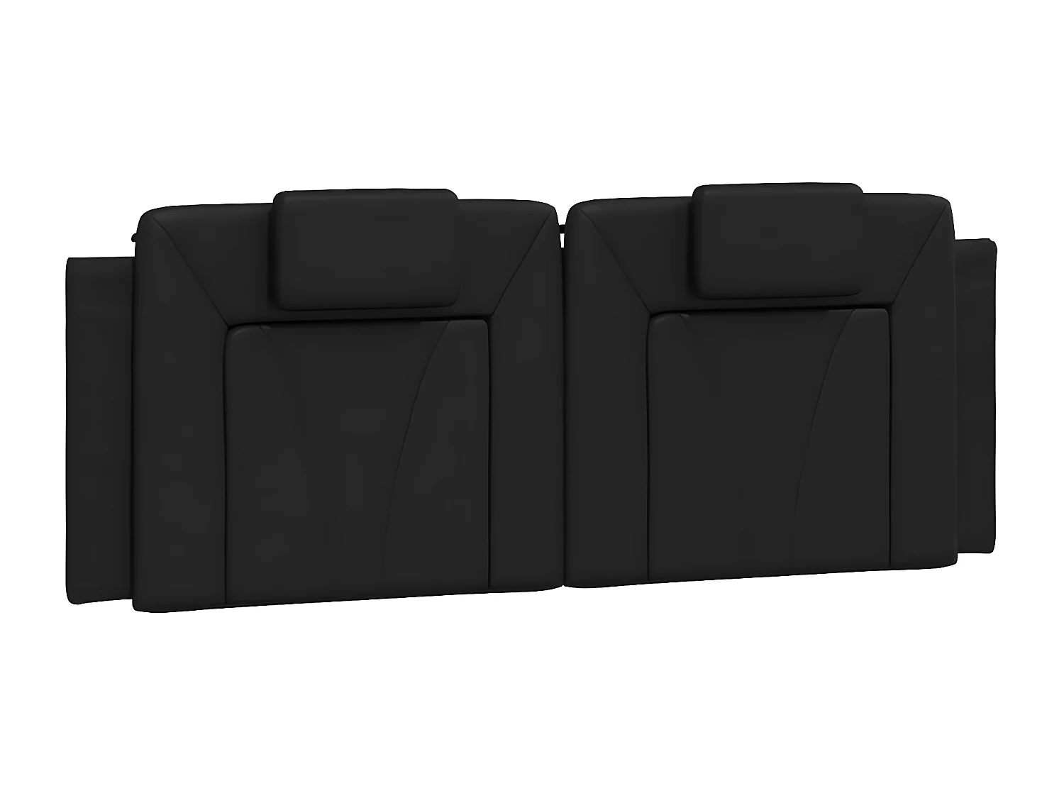 Cabecero de cama acolchado cuero sintético negro 140 cm
