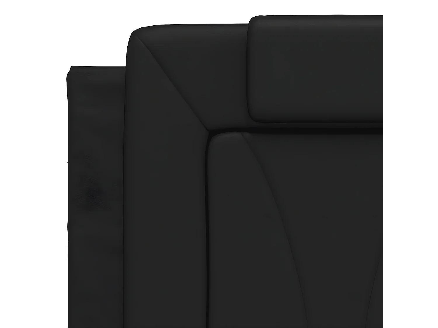 Coussin de tête de lit noir 140 cm similicuir